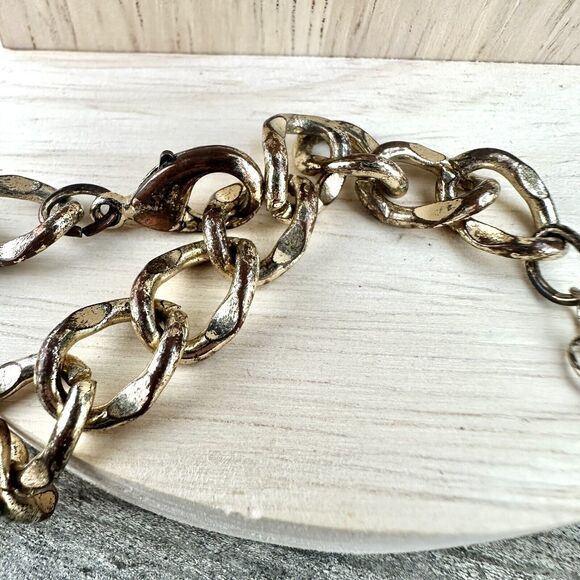 Y2K Iridescent Yellow Lucite Bib Necklace Statement Piece Shimmer Club Goddess - Picture 4 of 4